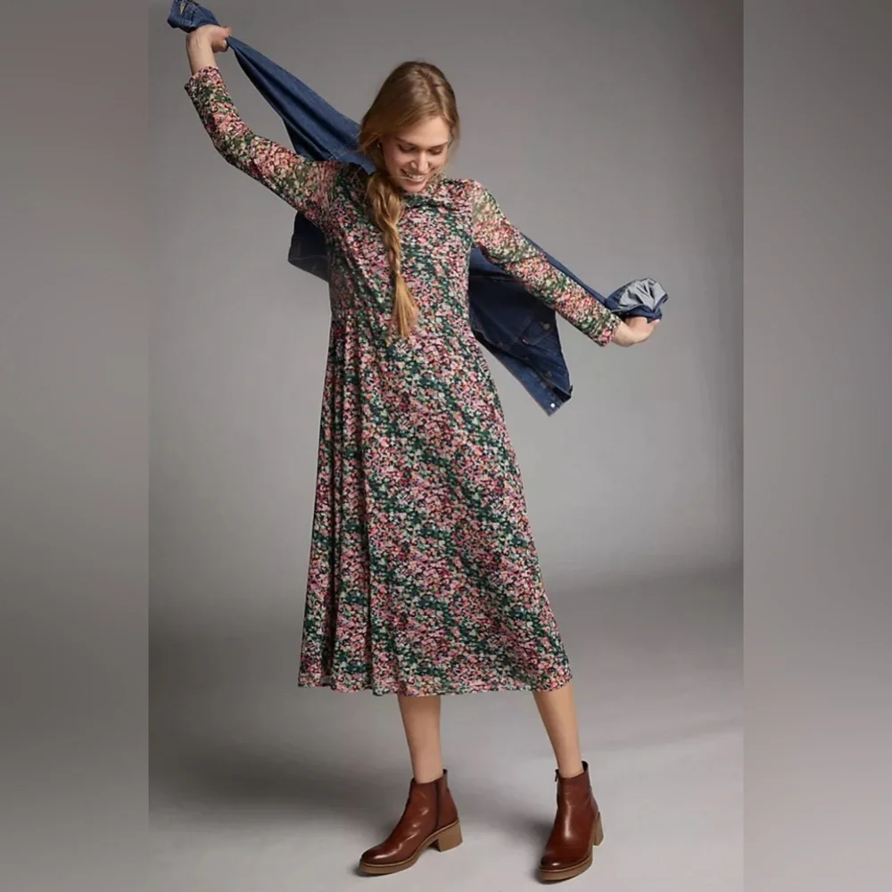✨ Anthropologie Fiona Maxi Dress Sz MP - Picture 2 of 11